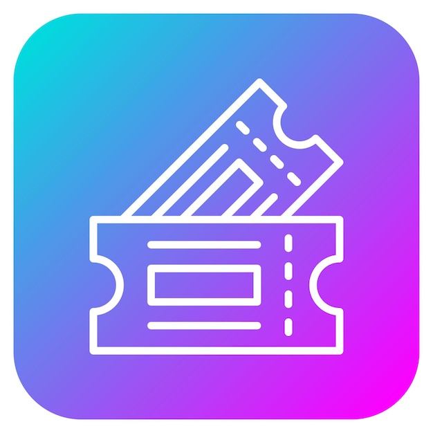 El icono del vector de boletos se puede usar para el conjunto de iconos de entretenimiento