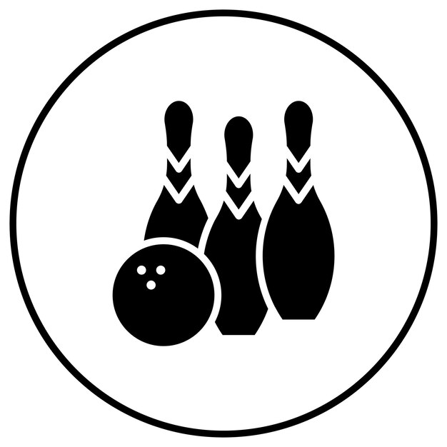 El icono del vector de bolos se puede usar para el conjunto de iconos de cumpleaños