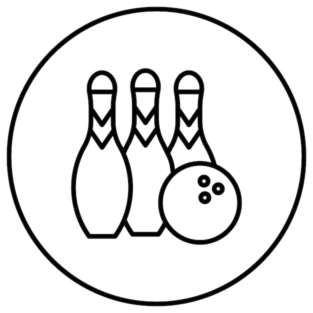El icono del vector de bolos se puede usar para el conjunto de iconos de entretenimiento