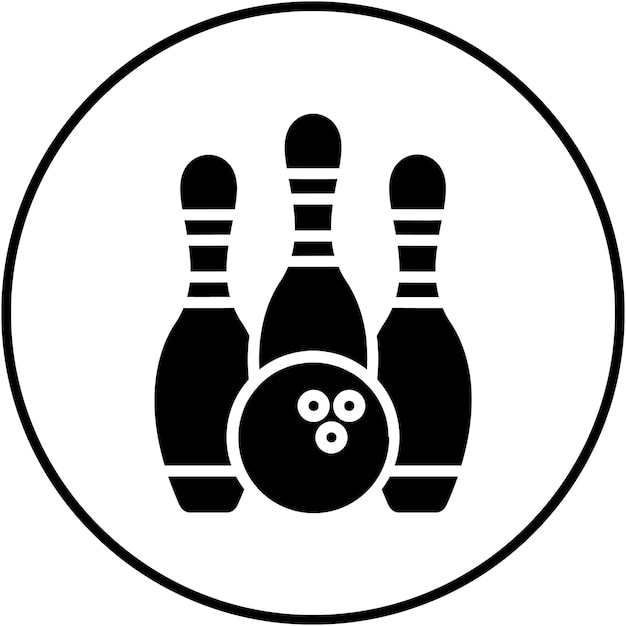 El icono del vector de bolos se puede usar para el conjunto de iconos de los Juegos Olímpicos