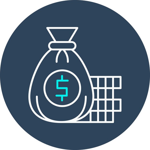 El icono del vector de la bolsa de dinero se puede utilizar para el conjunto de iconos de banca y finanzas