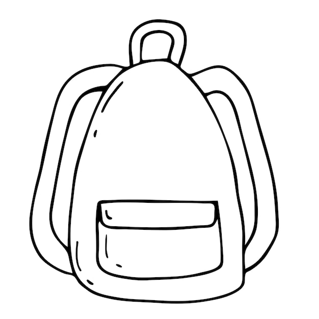 Vector icono de vector de bolsa de escuela mochila dibujada a mano educación de regreso a la escuela