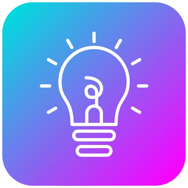 El icono del vector de la bombilla se puede usar para el conjunto de iconos de física