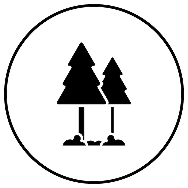 El icono del vector del bosque se puede usar para el conjunto de iconos de la aldea