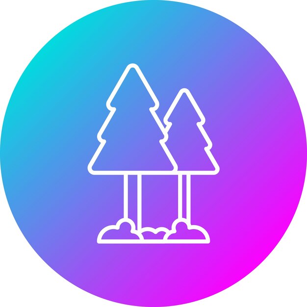 El icono del vector del bosque se puede usar para el conjunto de iconos de la aldea