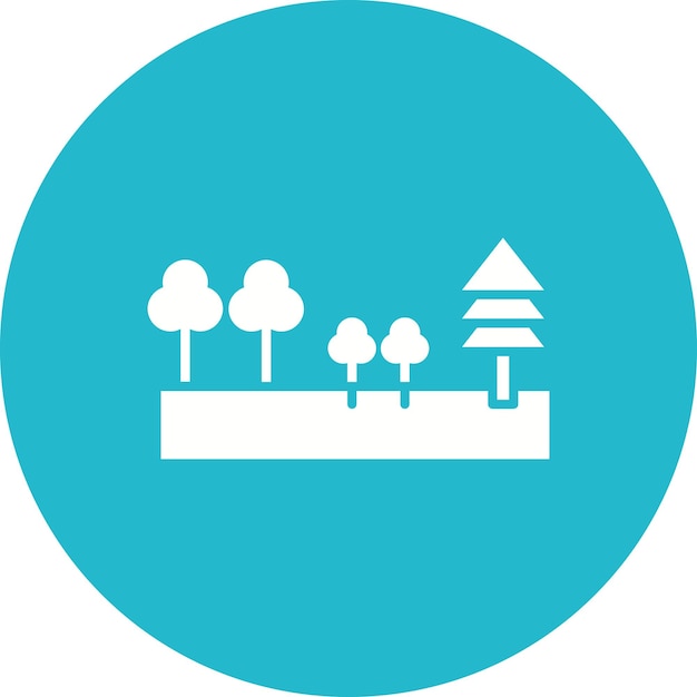 El icono del vector del bosque se puede usar para el conjunto de iconos del mapa y la navegación