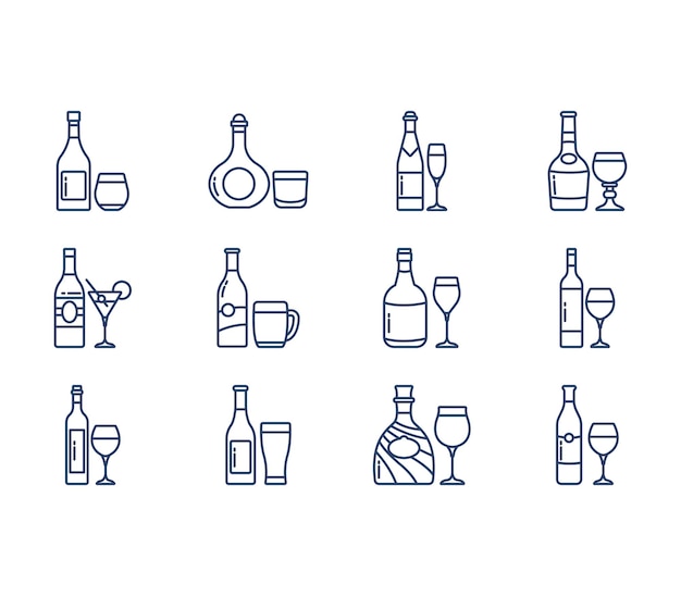 Icono de vector de botella de alcohol