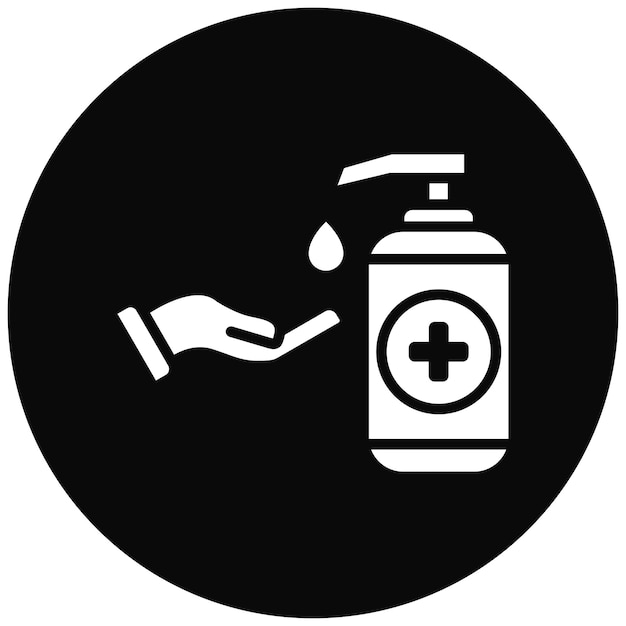 El icono del vector de la botella de desinfectante para manos se puede usar para el conjunto de iconos de enfermedades infecciosas