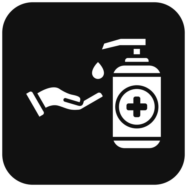 El icono del vector de la botella de desinfectante para manos se puede usar para el conjunto de iconos de enfermedades infecciosas