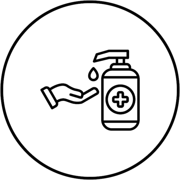 El icono del vector de la botella de desinfectante para manos se puede usar para el conjunto de iconos de enfermedades infecciosas