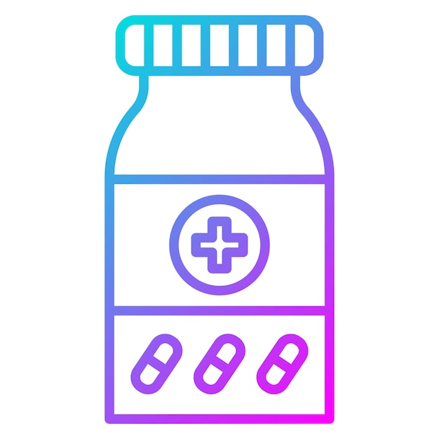 El icono del vector de la botella de pastillas se puede utilizar para el conjunto de iconos de enfermería