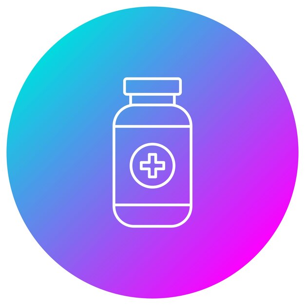 El icono del vector de la botella de pastillas se puede utilizar para el conjunto de iconos de la farmacia