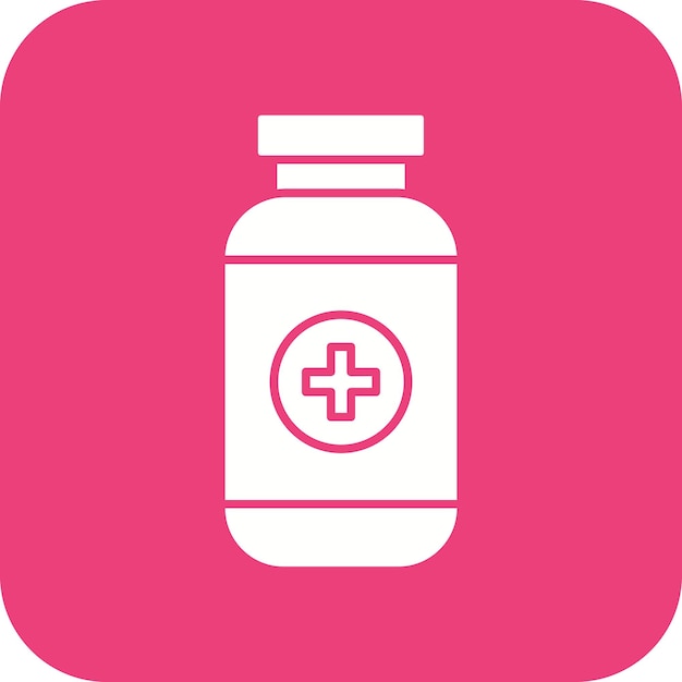 El icono del vector de la botella de pastillas se puede utilizar para el conjunto de iconos de la farmacia