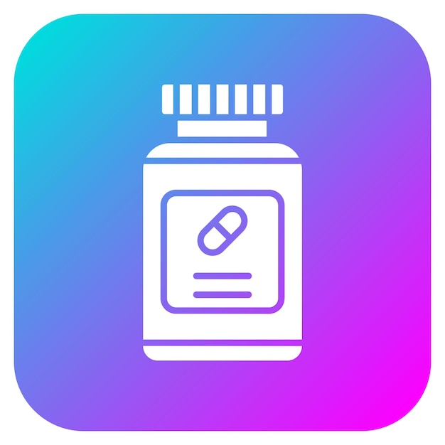 El icono del vector de la botella de pastillas se puede utilizar para el conjunto de iconos de Investigación y Ciencia