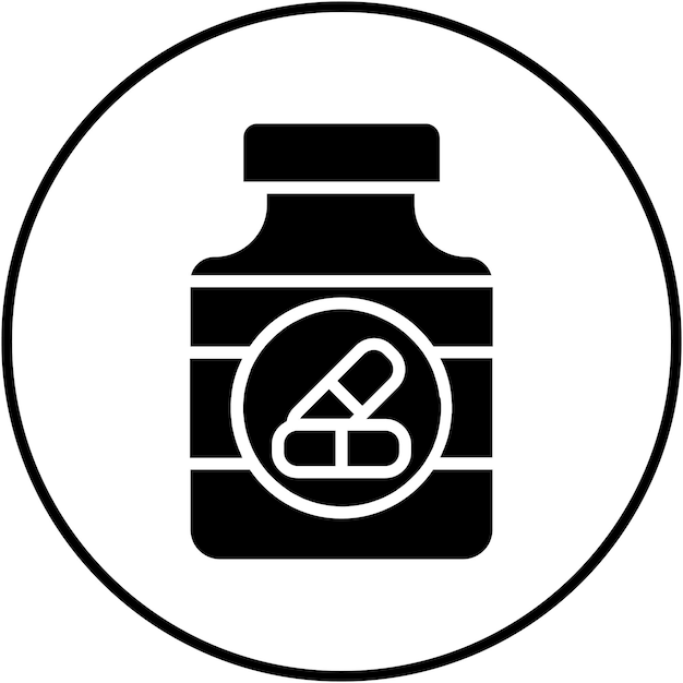 El icono del vector de la botella de pastillas se puede utilizar para el conjunto de iconos de Medicina I