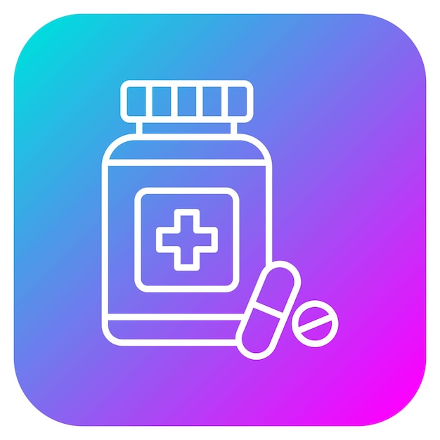 El icono del vector de la botella de pastillas se puede utilizar para el conjunto de iconos médicos