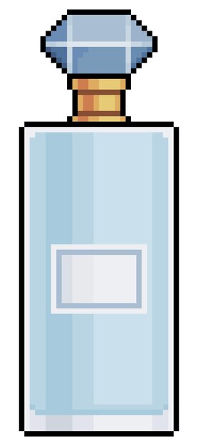 Icono de vector de botella de perfume de pixel art para juego de 8 bits sobre fondo blanco