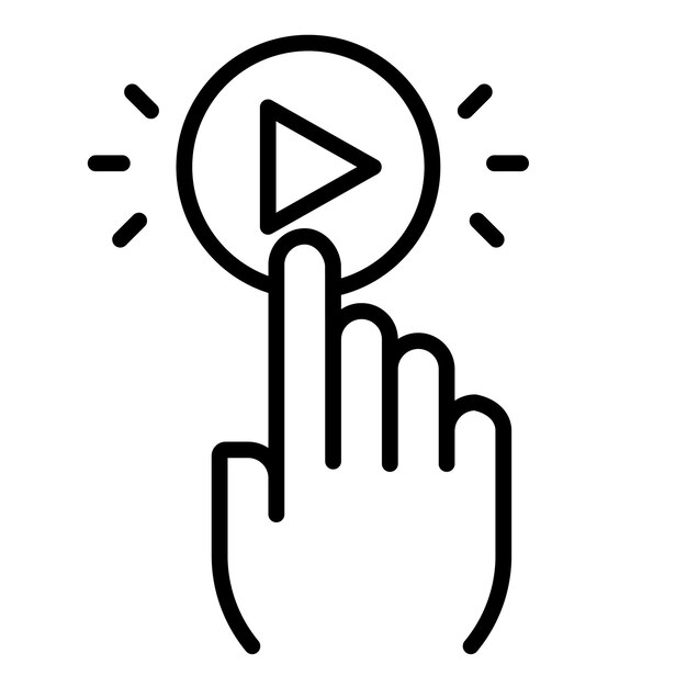 El icono del vector del botón de reproducción se puede utilizar para el conjunto de iconos del instrumento