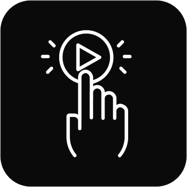 El icono del vector del botón de reproducción se puede utilizar para el conjunto de iconos del instrumento