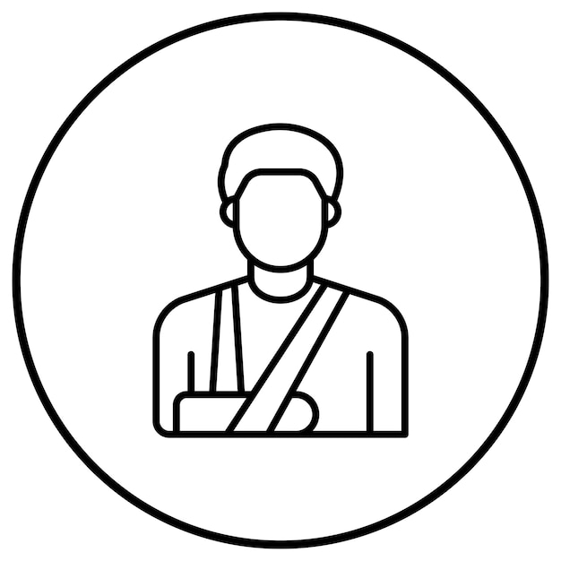 El icono del vector del brazo roto se puede usar para el conjunto de iconos médicos