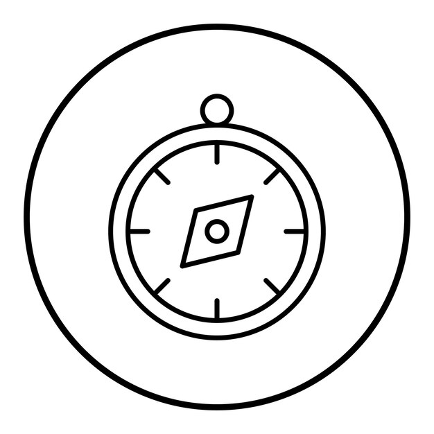 El icono del vector de la brújula se puede usar para el conjunto de iconos del desierto
