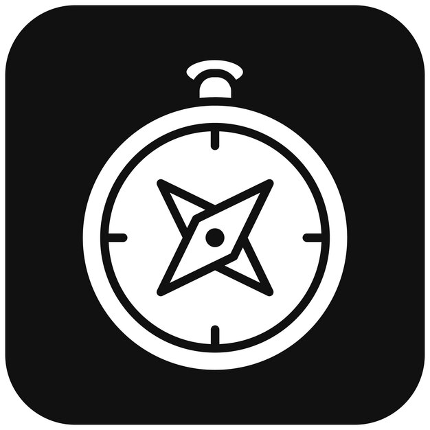 El icono del vector de la brújula se puede usar para el conjunto de iconos de diversión al aire libre