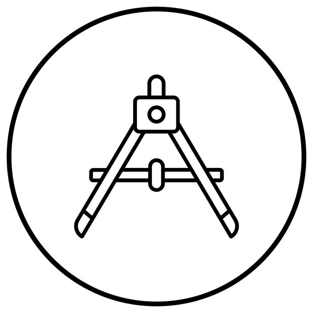 El icono del vector de la brújula se puede usar para el conjunto de iconos de la escuela