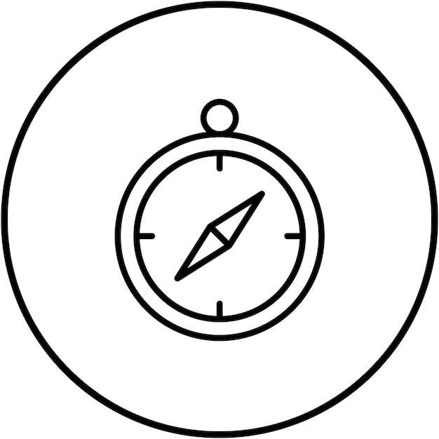 El icono del vector de la brújula se puede usar para el iconset del océano