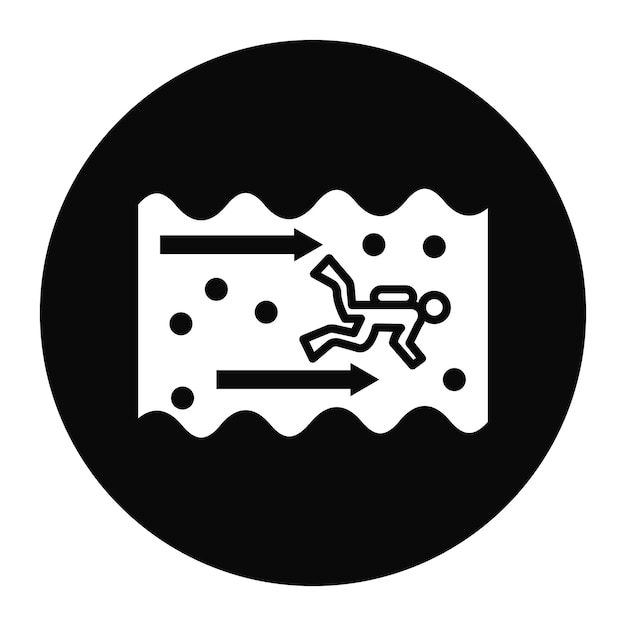 El icono del vector de buceo a la deriva se puede utilizar para el conjunto de iconos de vacaciones y turismo