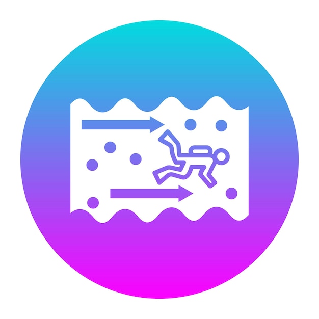 El icono del vector de buceo a la deriva se puede utilizar para el conjunto de iconos de vacaciones y turismo
