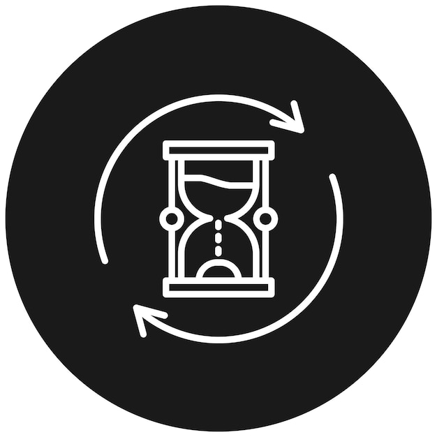 El icono del vector de bucle de tiempo se puede usar para el conjunto de iconos de hora y fecha