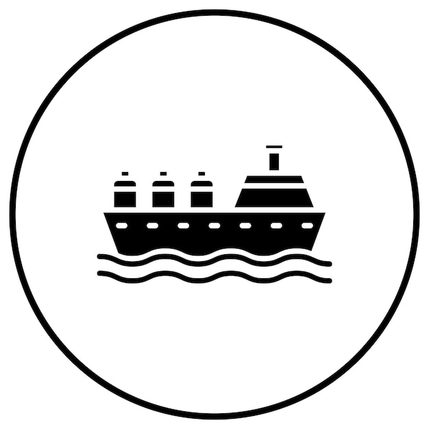 El icono del vector de buques de petróleo se puede utilizar para el conjunto de iconos de la industria de la gasolina
