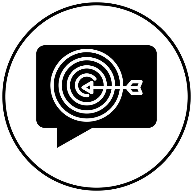 El icono del vector de burbuja de habla se puede usar para el conjunto de iconos de tiro con arco