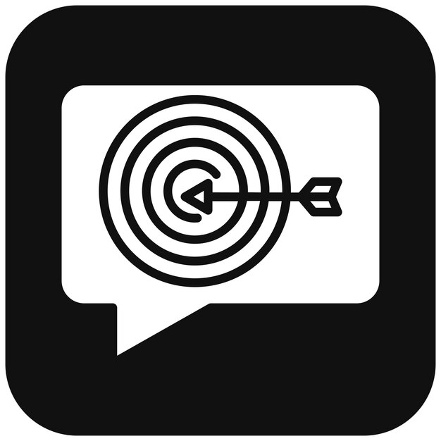 El icono del vector de burbuja de habla se puede usar para el conjunto de iconos de tiro con arco