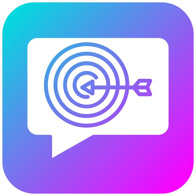 El icono del vector de burbuja de habla se puede usar para el conjunto de iconos de tiro con arco