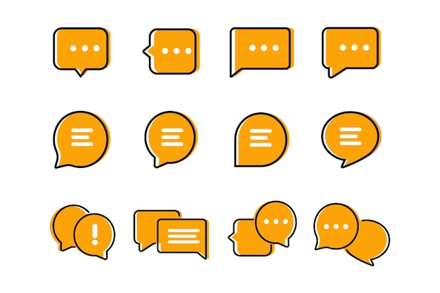 Icono de vector de burbujas de mensaje de chat Diálogo de burbuja de conversación Conversación Chat de grupo de notificación de SMS