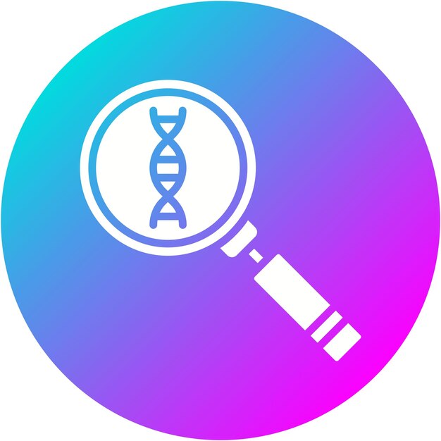El icono del vector de búsqueda de ADN se puede utilizar para el conjunto de iconos de física