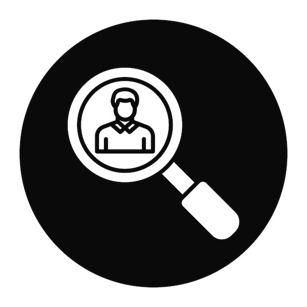 El icono del vector de búsqueda de candidatos se puede utilizar para el conjunto de iconos de negocios y finanzas
