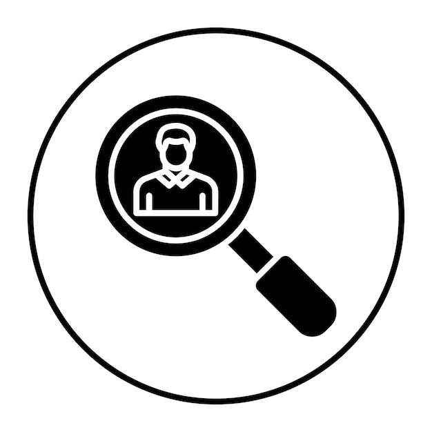 El icono del vector de búsqueda de candidatos se puede utilizar para el conjunto de iconos de negocios y finanzas