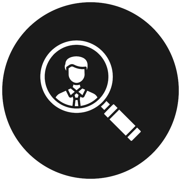 El icono del vector de búsqueda de empleados se puede utilizar para el conjunto de iconos de recursos humanos