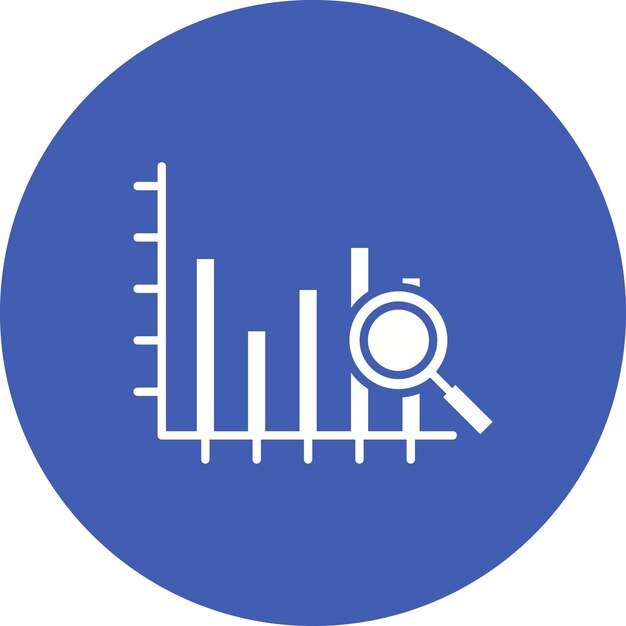 El icono del vector de búsqueda de estadísticas se puede utilizar para el conjunto de iconos de infografías