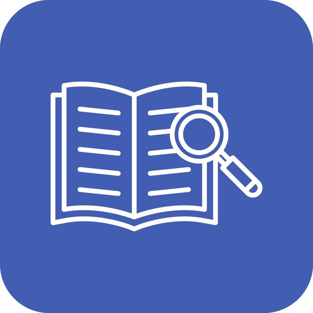 El icono del vector de búsqueda de libros se puede utilizar para el conjunto de iconos de la biblioteca