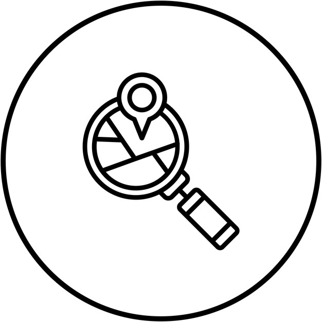 El icono del vector de búsqueda del mapa se puede utilizar para el conjunto de iconos del mapa y la navegación