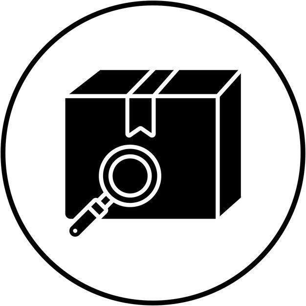 El icono del vector de búsqueda del paquete se puede utilizar para el conjunto de iconos de entrega y logística