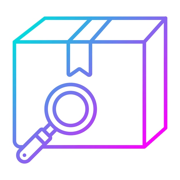 El icono del vector de búsqueda del paquete se puede utilizar para el conjunto de iconos de entrega y logística