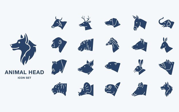Icono de vector de cabeza de animal