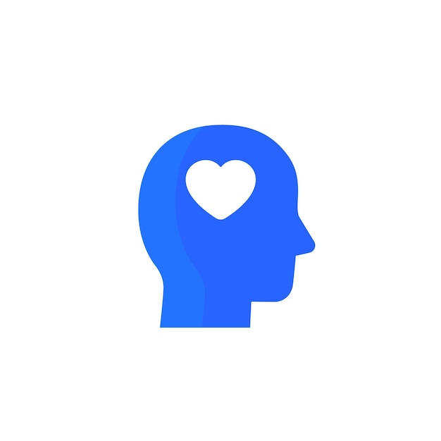 Icono del vector de la cabeza y el corazón