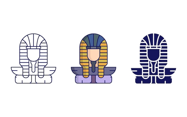Icono de vector de cabeza egipcia