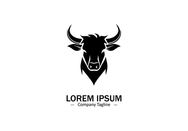Icono del vector de la cabeza del toro Ilustración del logotipo Símbolo gráfico