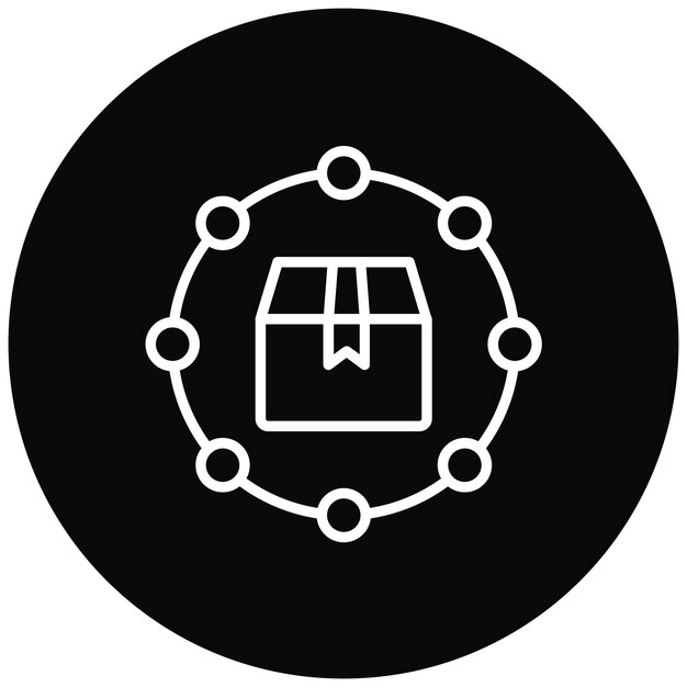 El icono del vector de la cadena de suministro se puede utilizar para el conjunto de iconos de producción en masa
